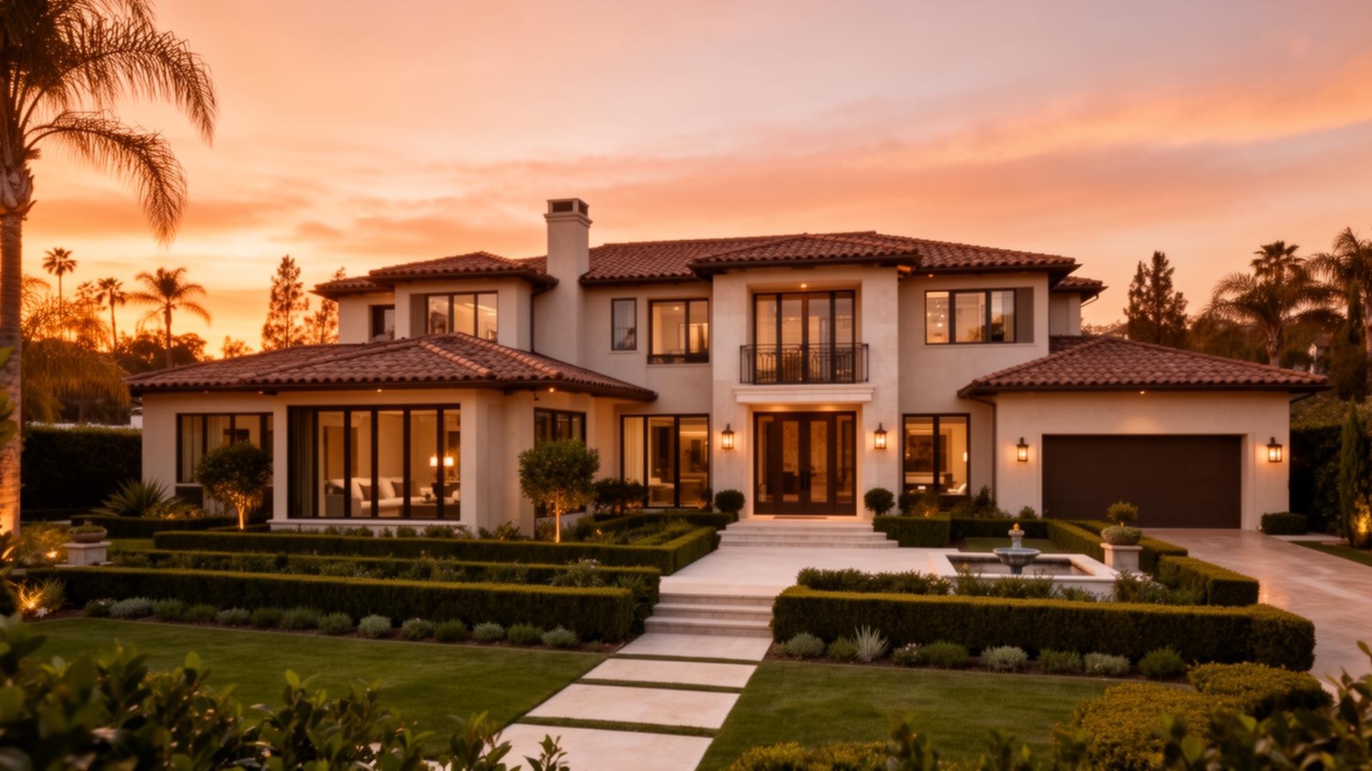 Aerial view of a Temecula Valley home at golden hour